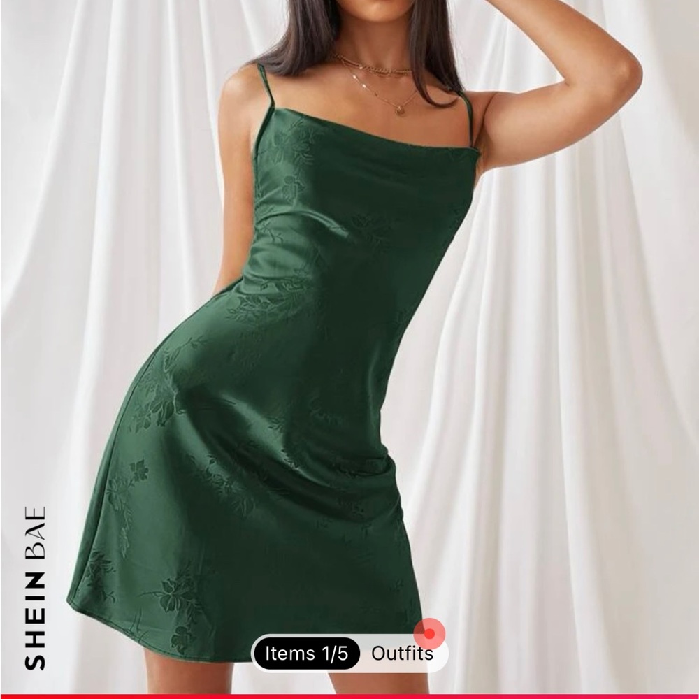 Shein lace up backless slip dress